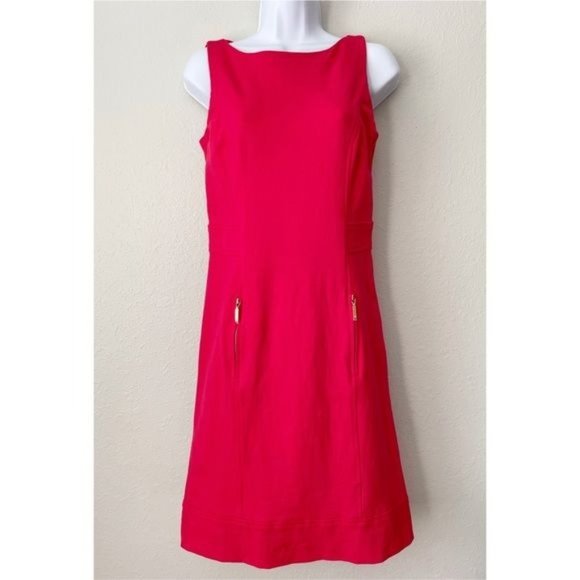 Lauren Ralph Lauren Dresses & Skirts - Ralph Lauren pink red fitted sheath sleeveless zipper pocket 4